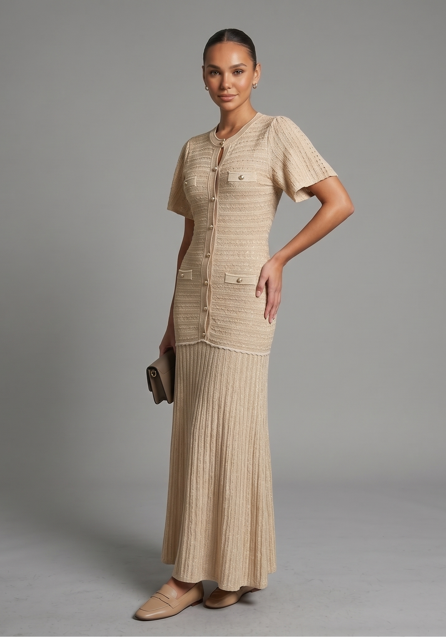 Strickkleid mit Knöpfen